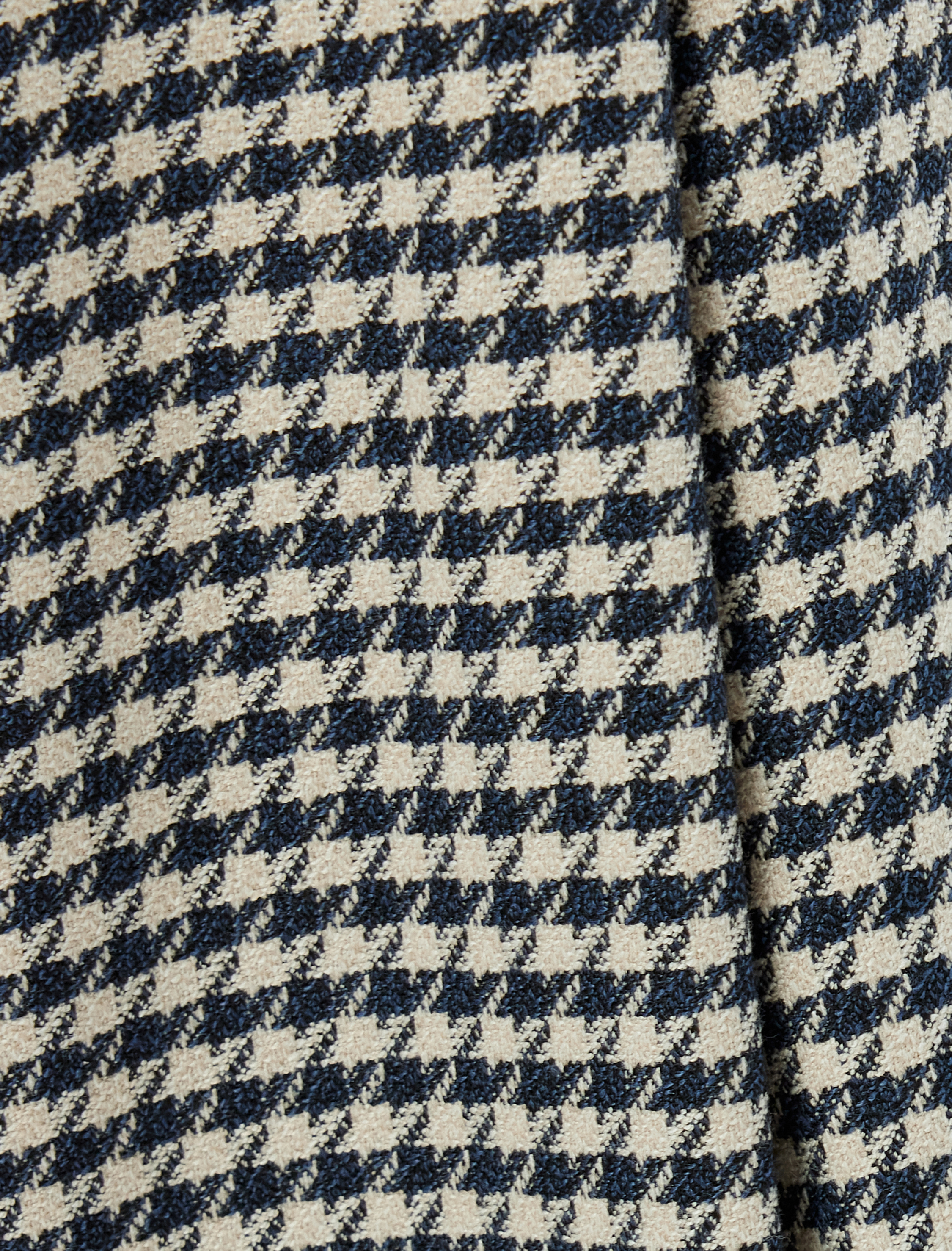   Kazayağı Desenli Palazzo Pantolon Geniş Paça Standart Bel Pile Detaylı