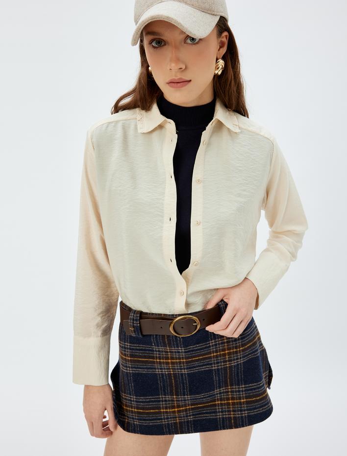  Koton X Sima Tarkan - Uzun Kollu Klasik Yaka Viskon Gömlek