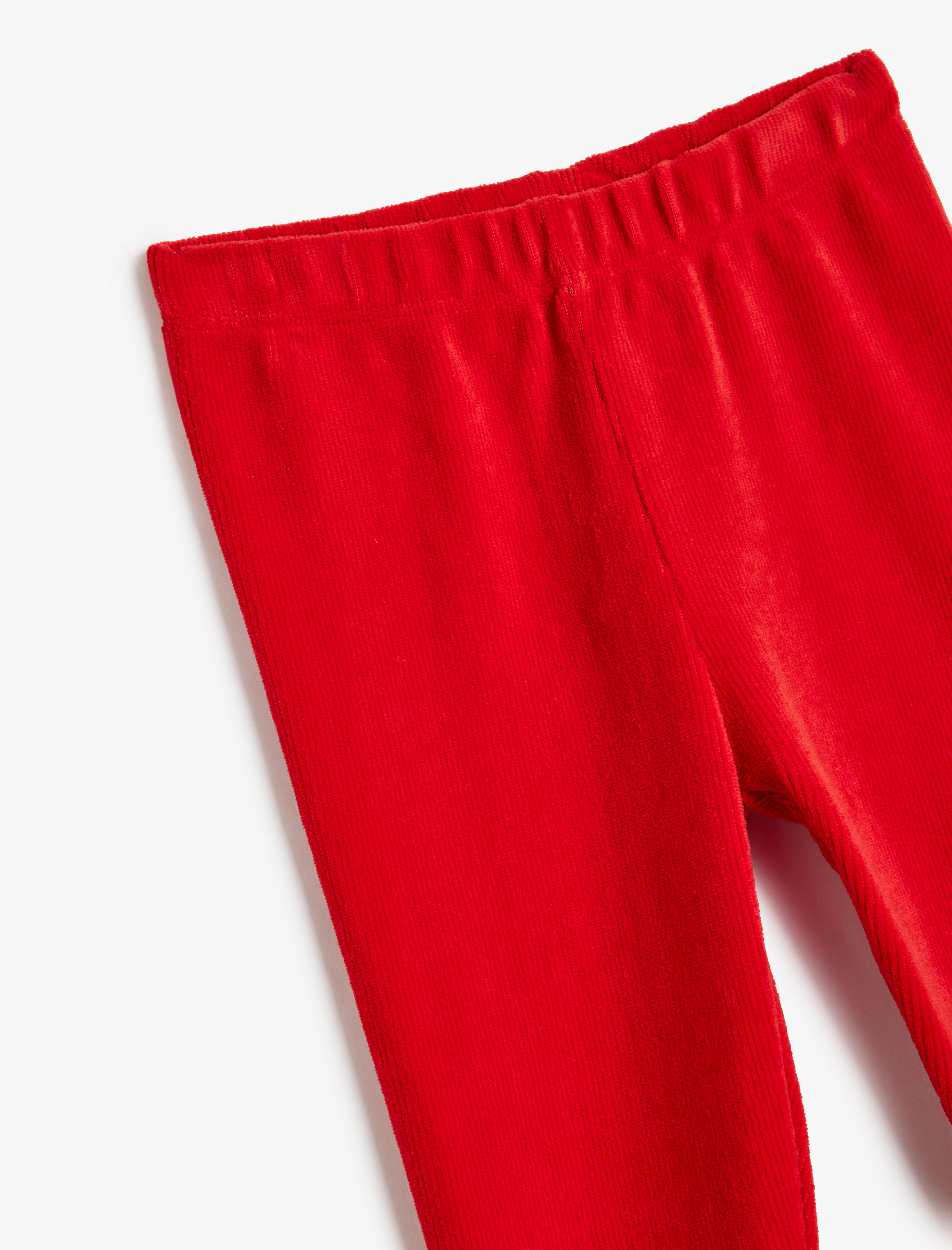  Kız Çocuk Basic Kadife Tayt Fitilli Beli Lastikli Pamuk Karışımlı