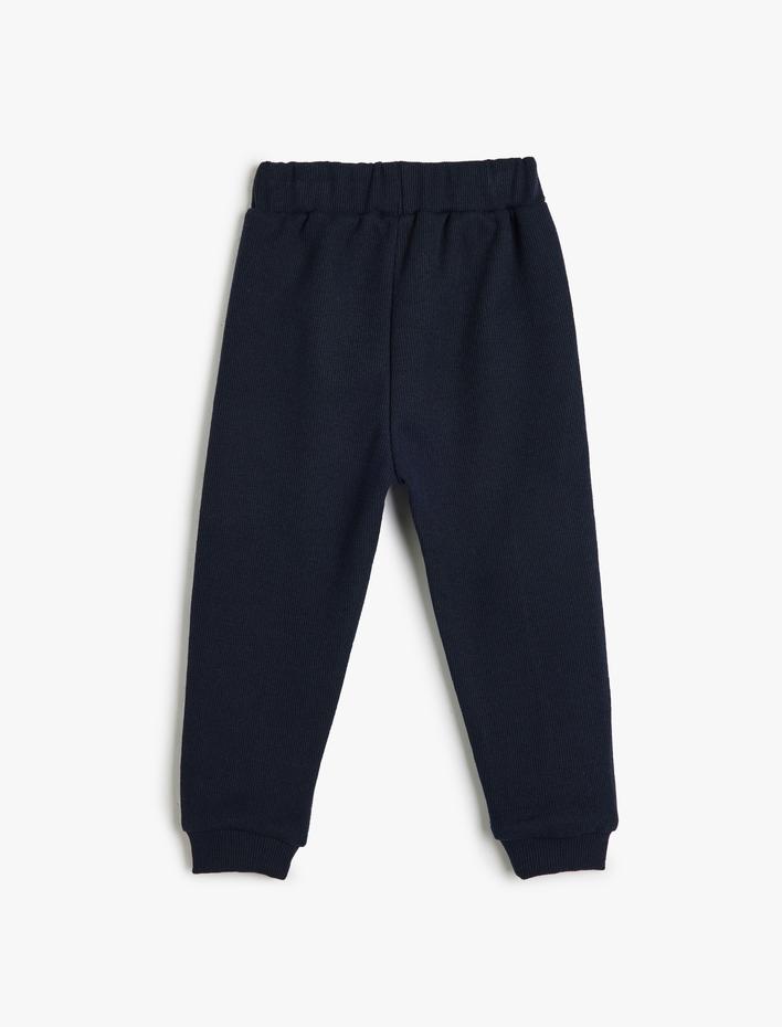 Erkek Bebek Jogger Eşofman Altı Beli Bağlamalı Aplike Detaylı