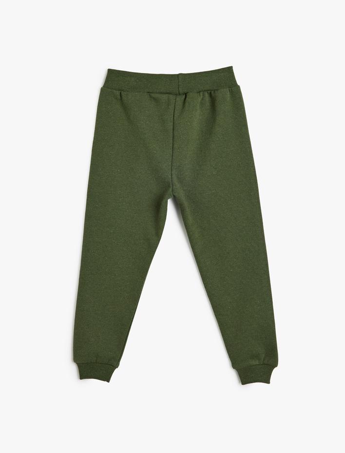 Erkek Bebek Jogger Eşofman Altı Beli Bağlamalı Canavar Aplike Detaylı Şardonlu