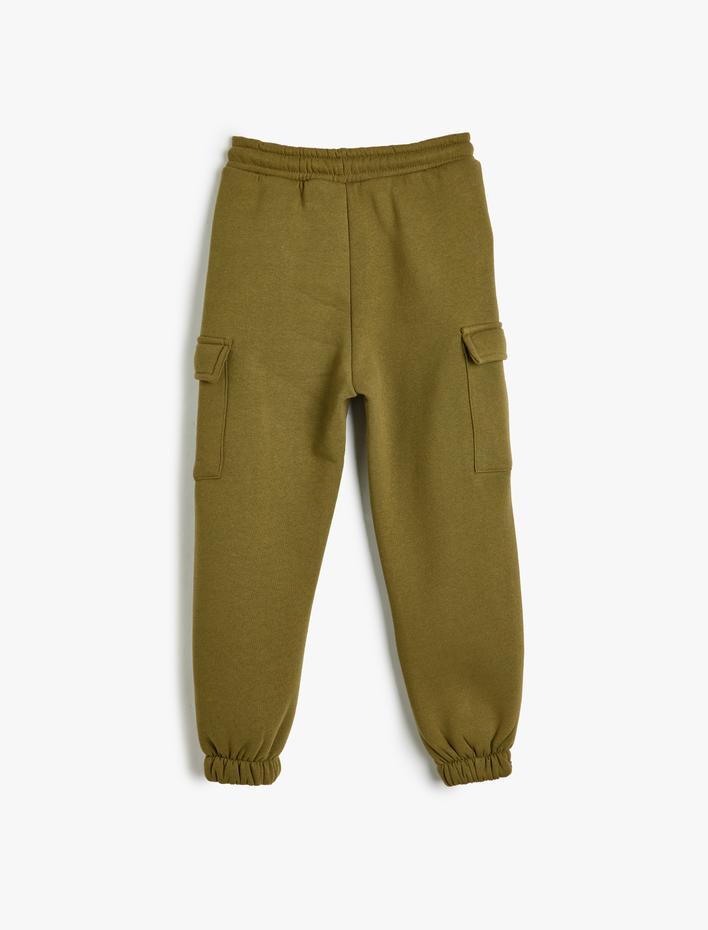 Erkek Çocuk Jogger Eşofman Altı Cep Detaylı Beli Bağlamalı Şardonlu