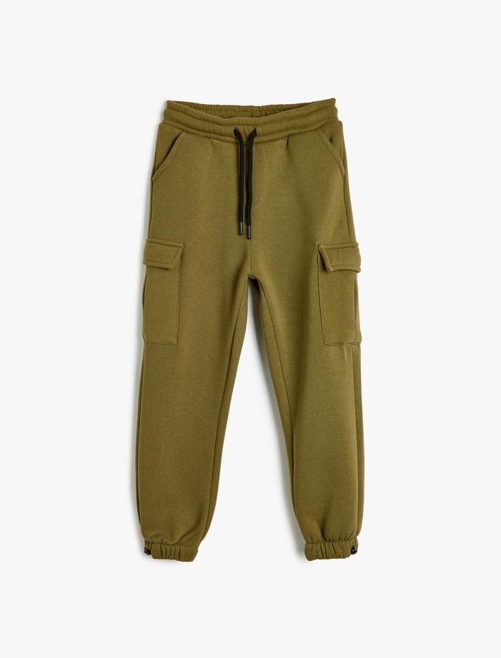 Erkek Çocuk Jogger Eşofman Altı Cep Detaylı Beli Bağlamalı Şardonlu