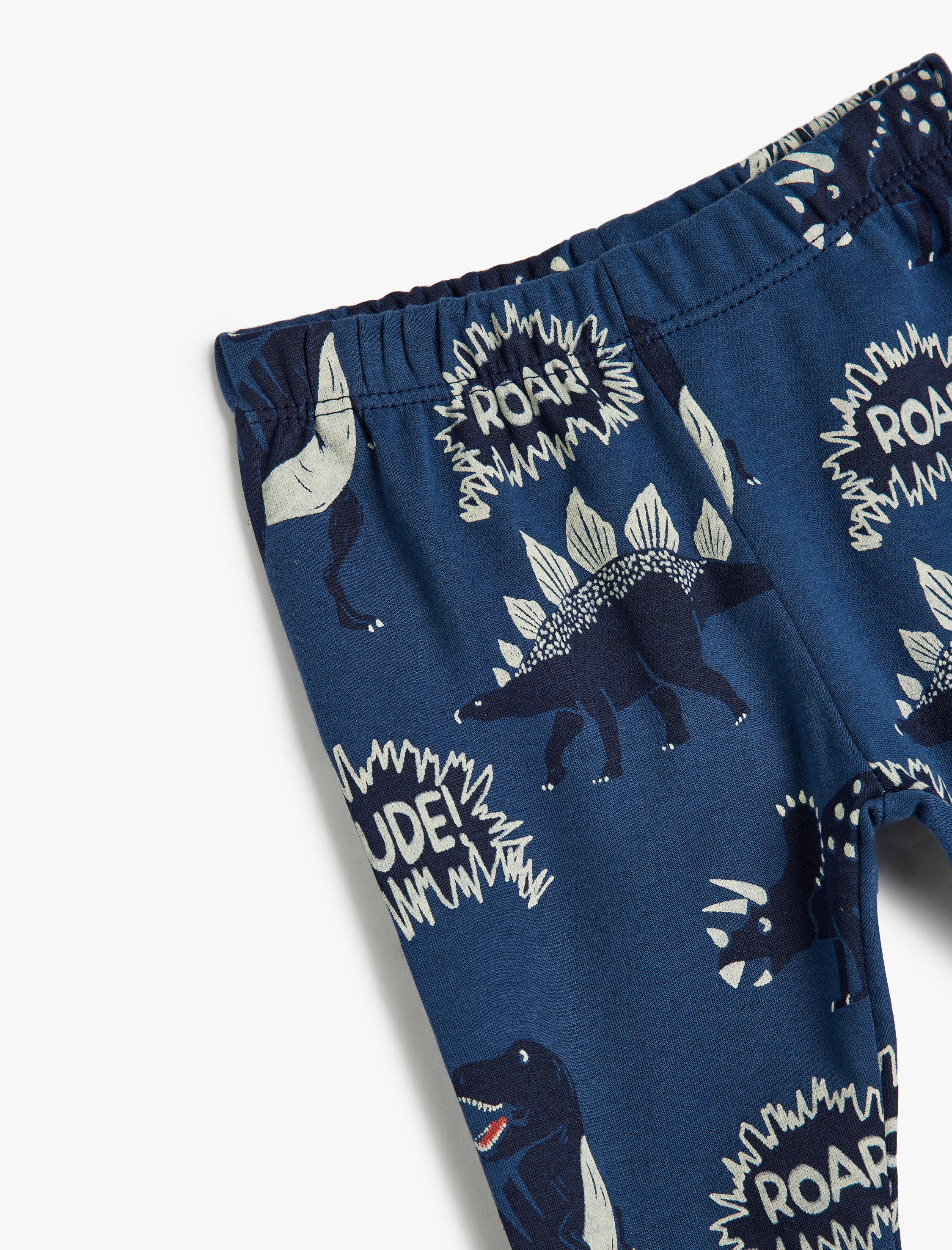  Erkek Bebek Dinozor Baskılı Beli Lastikli Pamuklu Eşofman Altı