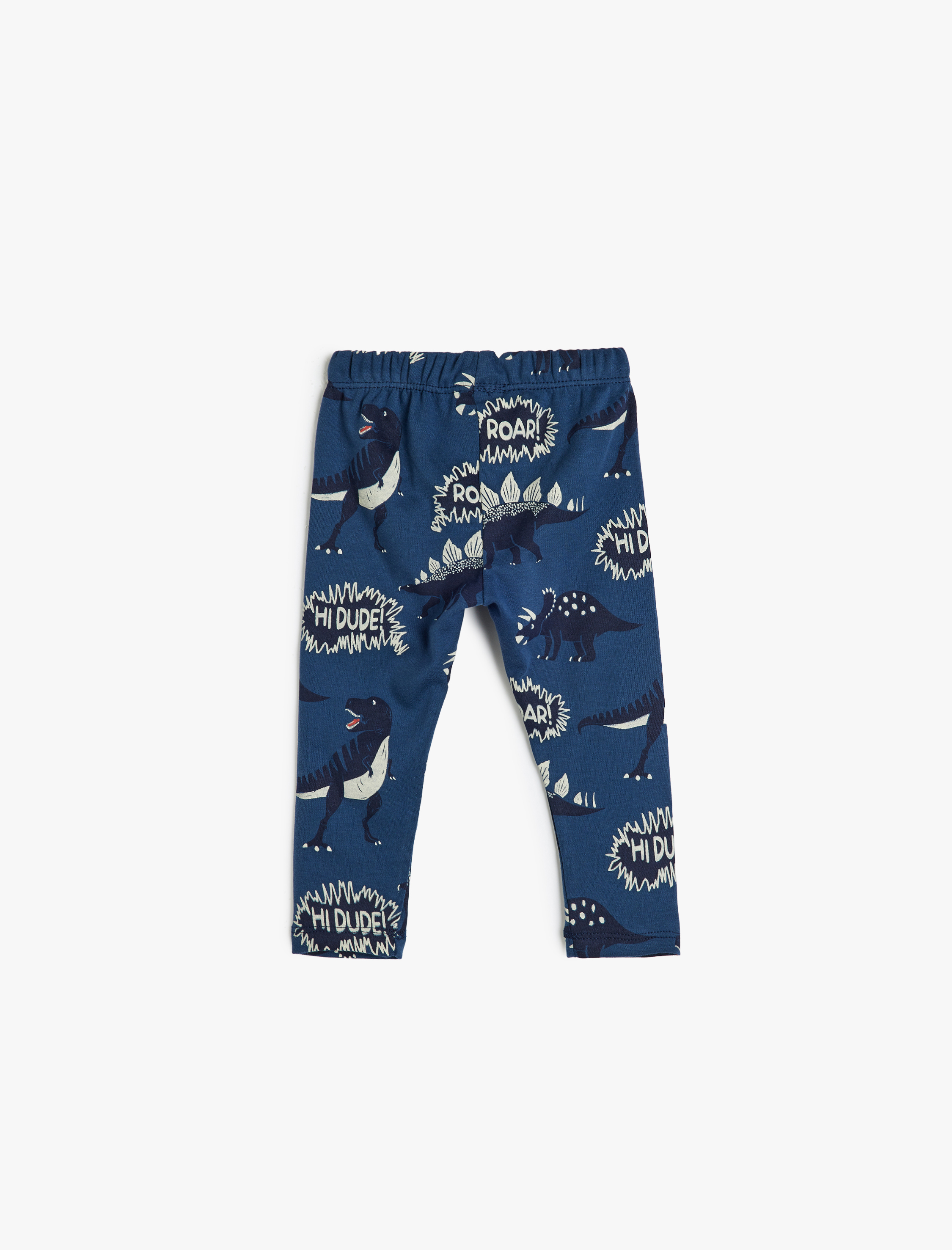  Erkek Bebek Dinozor Baskılı Beli Lastikli Pamuklu Eşofman Altı