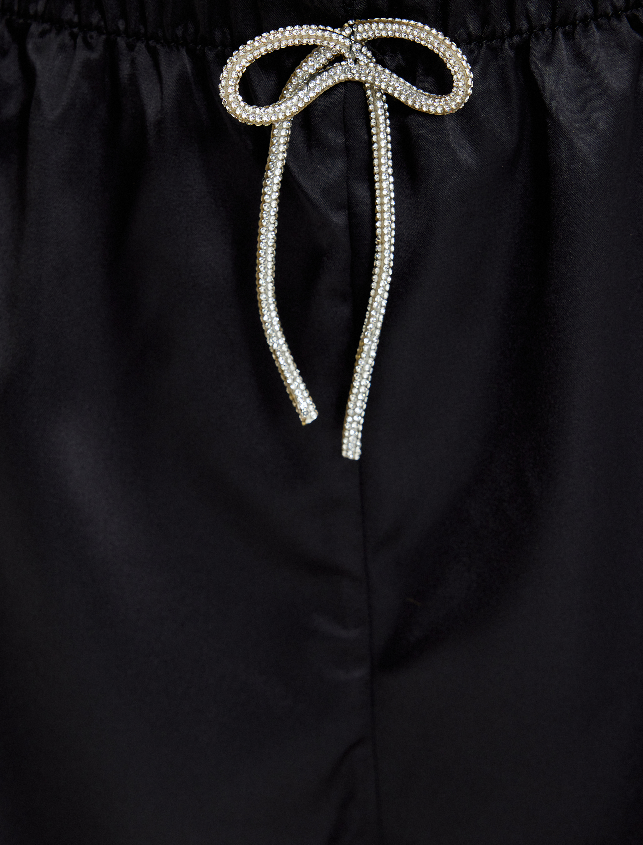   Metalik Bağlama Detaylı Saten Şort Pijama Altı