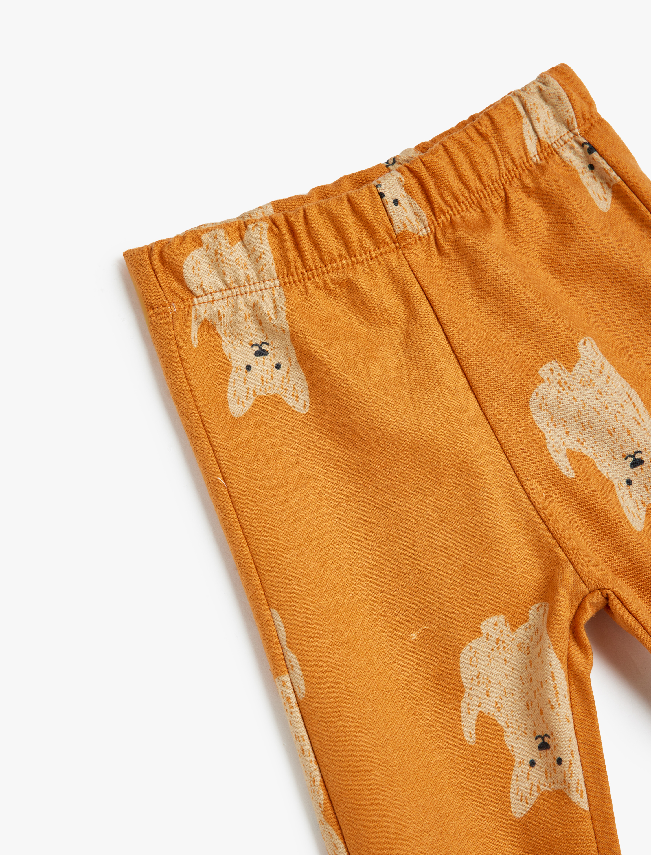  Erkek Bebek Pamuklu Köpek Baskılı Beli Lastikli Şardonlu Eşofman Altı