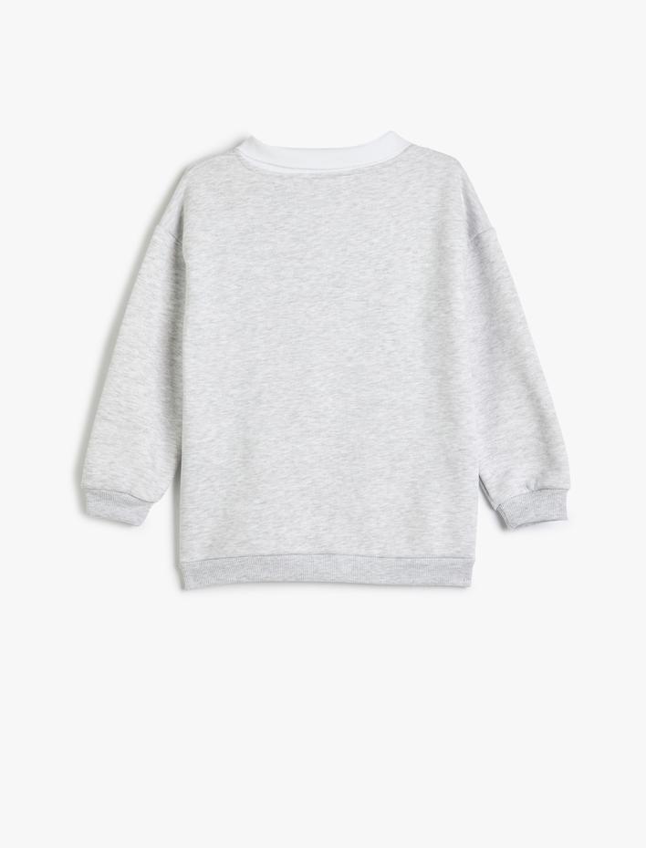 Kız Çocuk Harry Potter Sweatshirt Lisanslı Gömlek Yaka Uzun Kollu Şardonlu