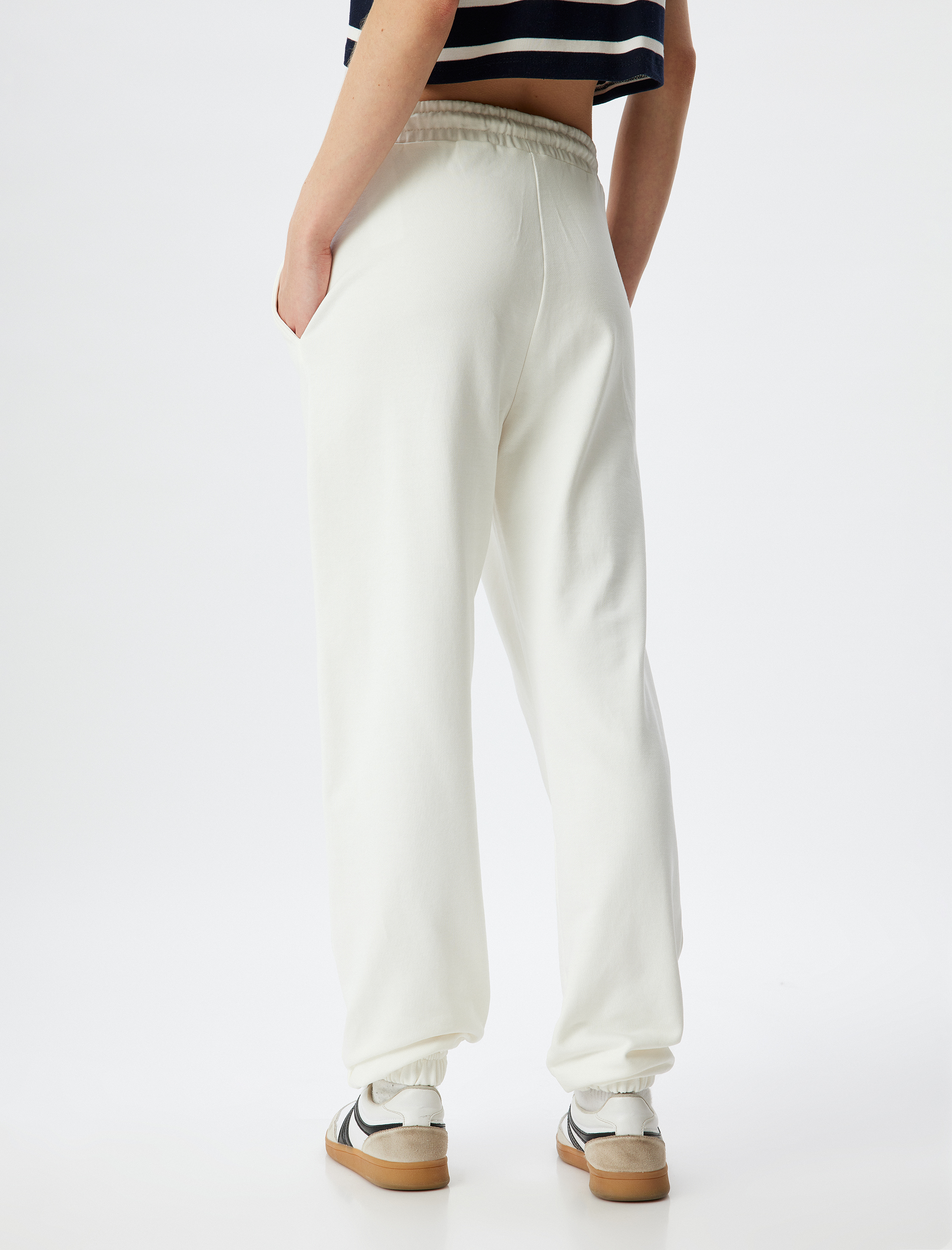   Cepli Beli Bağlamalı Üç İplik Jogger Eşofman Altı