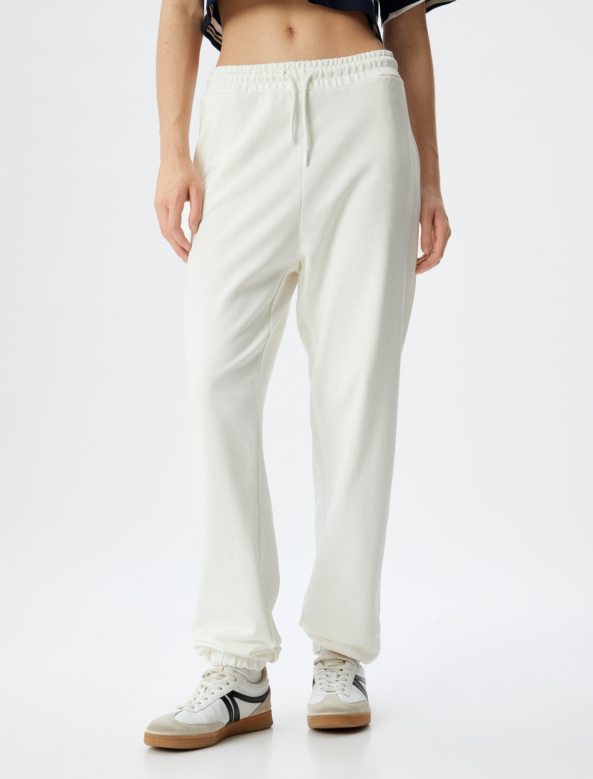   Cepli Beli Bağlamalı Üç İplik Jogger Eşofman Altı