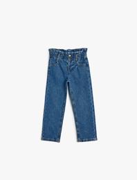 Kot Pantolon Cepli Beli Lastikli - Regular Jean