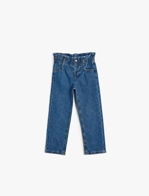 Kot Pantolon Cepli Beli Lastikli - Regular Jean