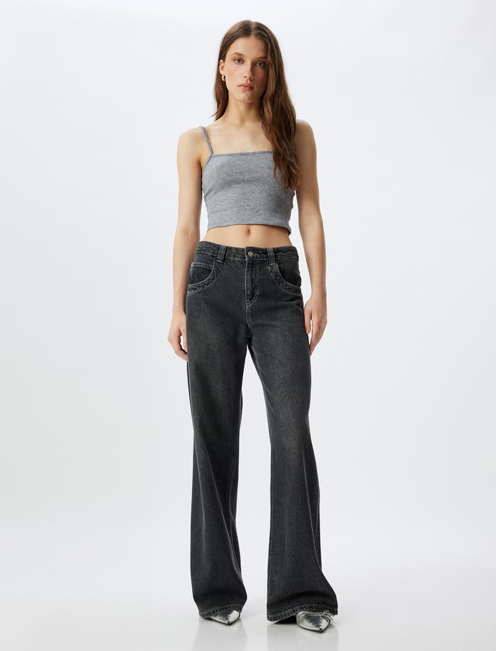  İnce Askılı Slim Fit Crop Atlet