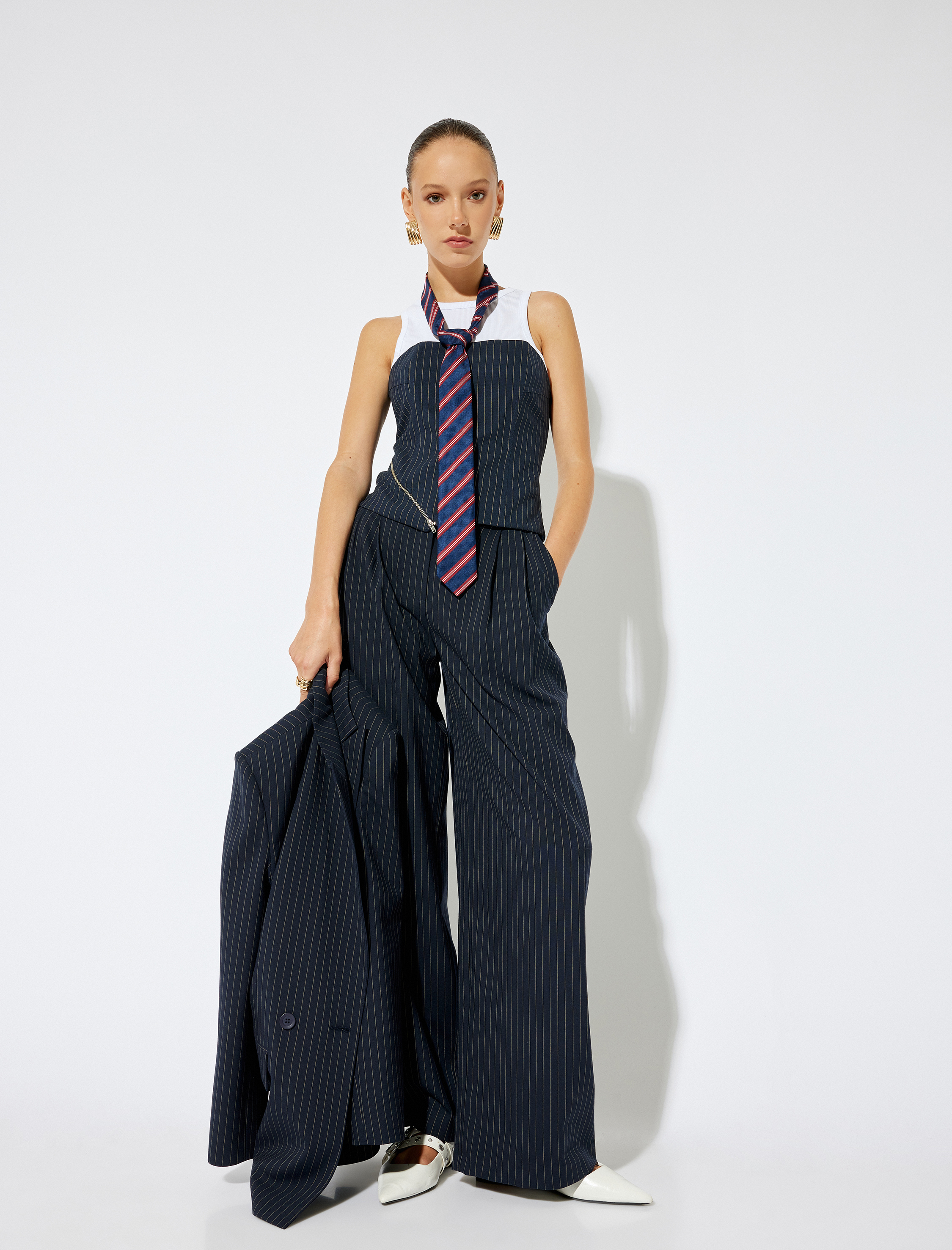   Koton X Sima Tarkan - Asimetrik Fermuar Detaylı Straplez Üst