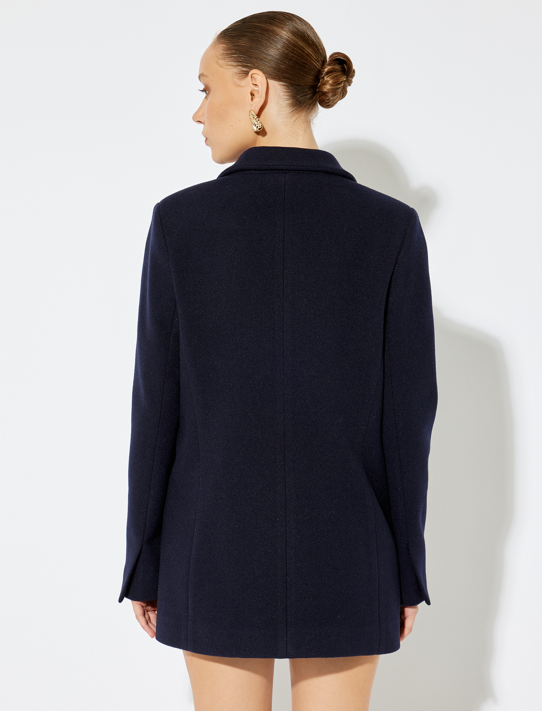 Koton X Sima Tarkan - Düğmeli Cepli Kruvaze Kaşe Kaban