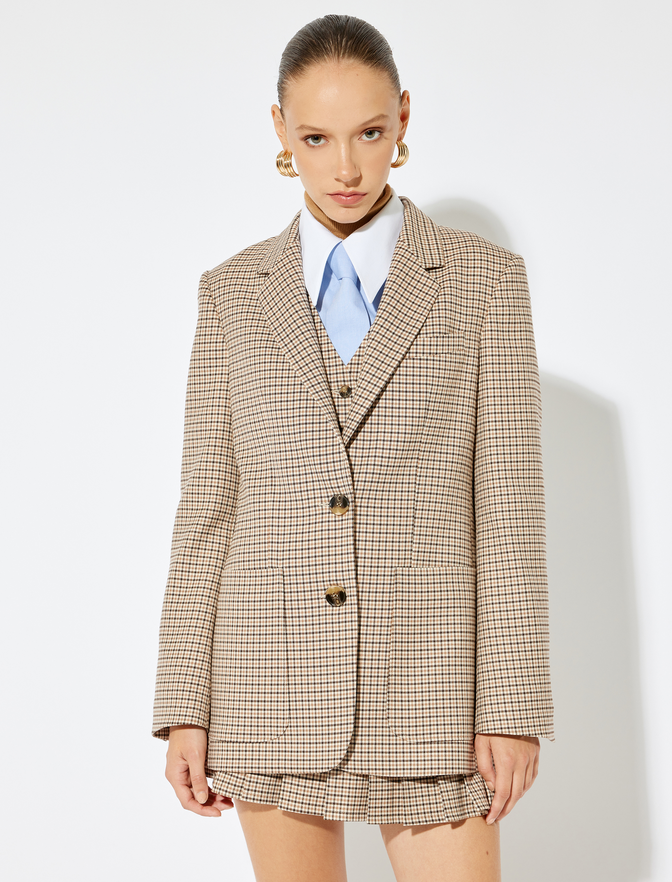   Koton X Sima Tarkan - Uzun Blazer Ceket Kruvaze Cepli Uzun Kollu