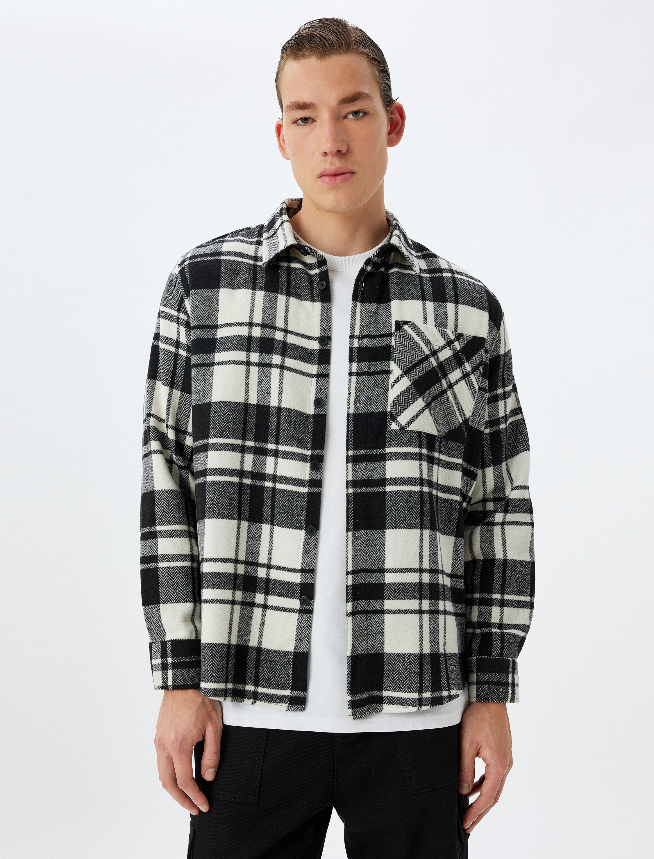   Oduncu Gömleği Uzun Kollu Kışlık Cep Detaylı Pamuk Karışımlı Regular Fit