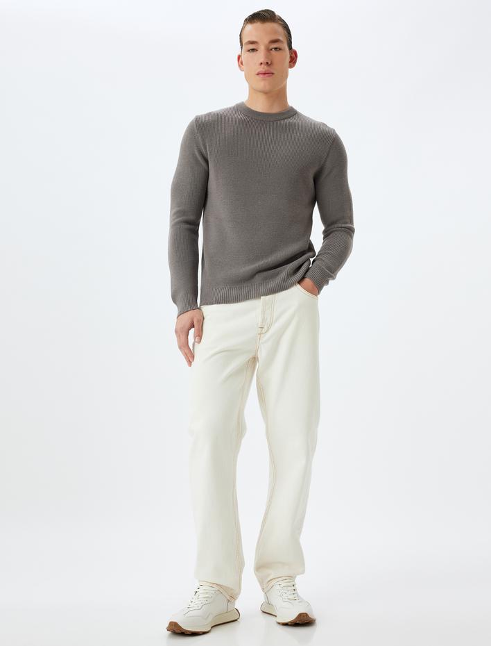  Triko Kazak Basic Bisiklet Yaka Uzun Kollu