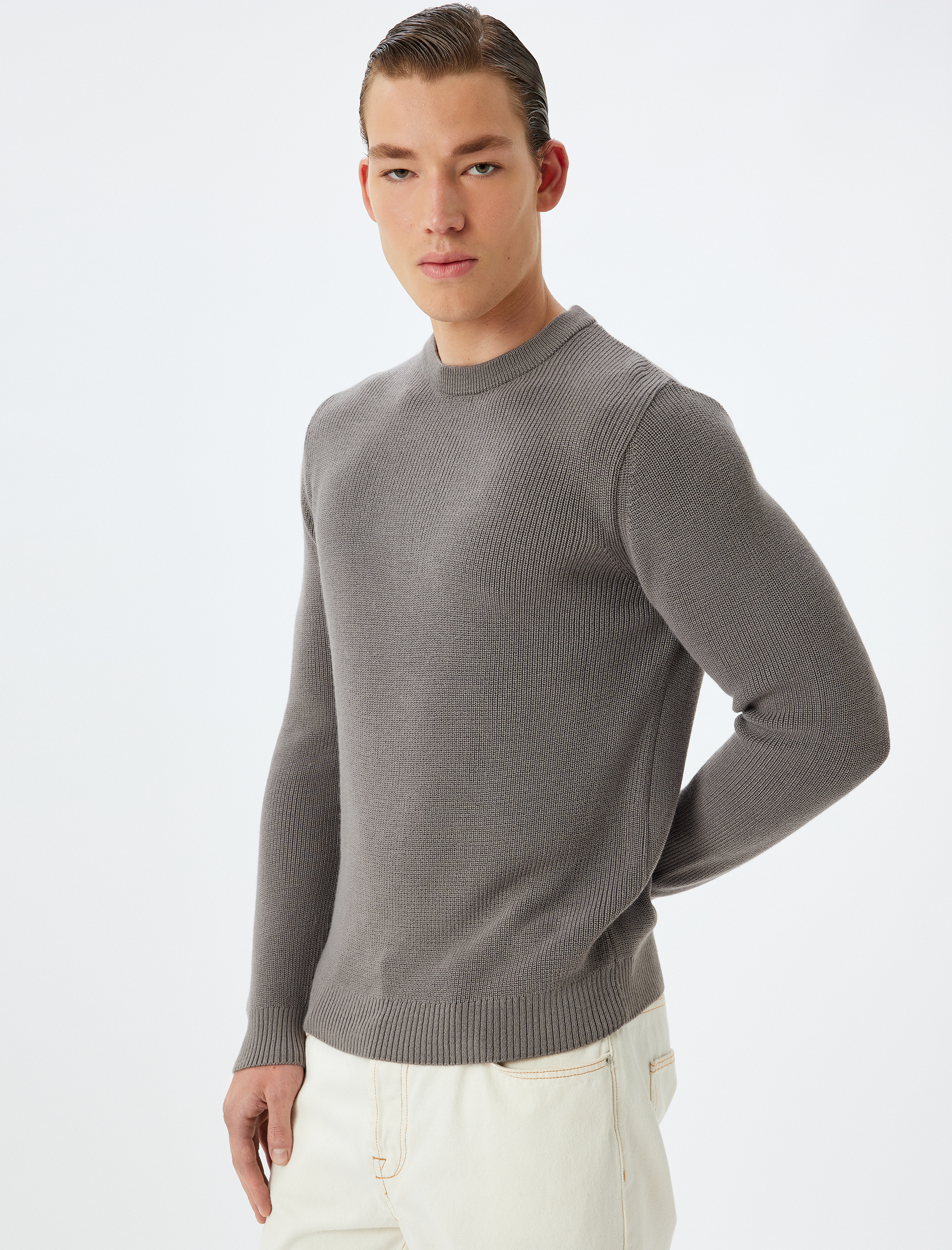   Triko Kazak Basic Bisiklet Yaka Uzun Kollu