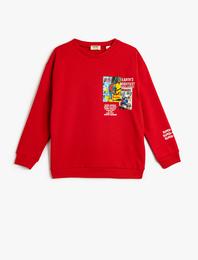 Marvel Sweatshirt Lisanslı Bisiklet Yaka Uzun Kollu