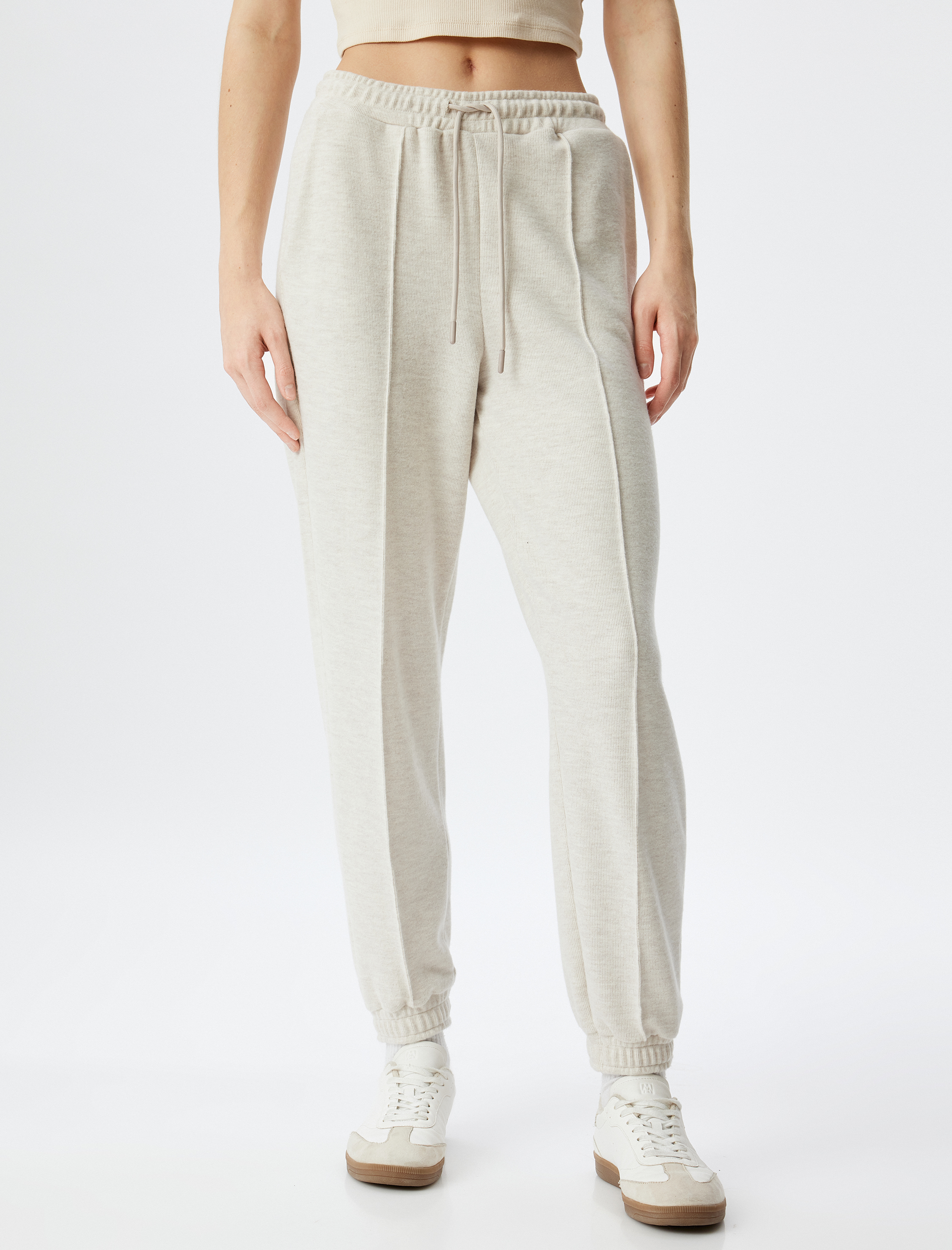   Beli Bağlamalı Cep Detaylı Nervürlü Jogger Pantolon