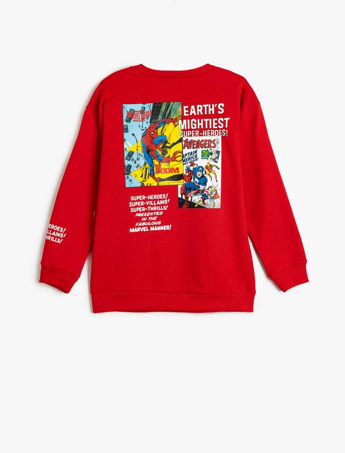 Erkek Çocuk Marvel Sweatshirt Lisanslı Bisiklet Yaka Uzun Kollu Şardonlu