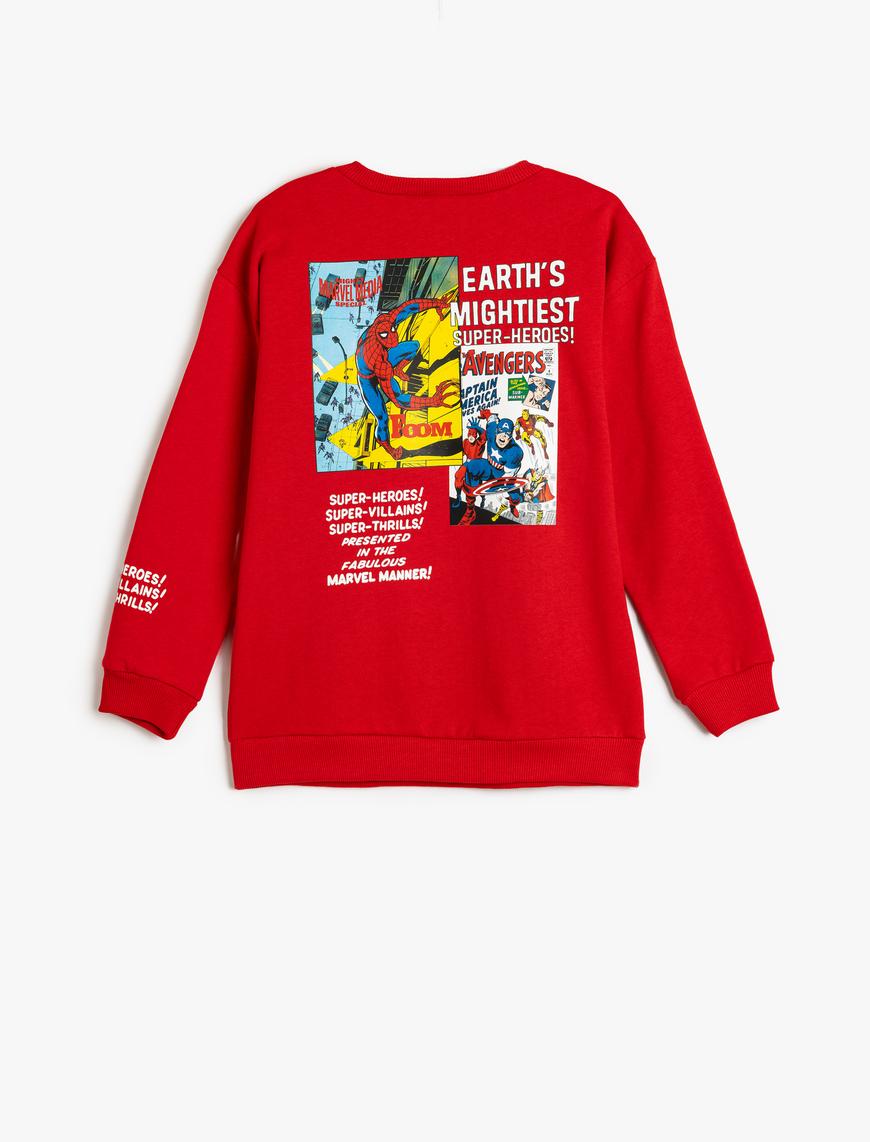  Erkek Çocuk Marvel Sweatshirt Lisanslı Bisiklet Yaka Uzun Kollu