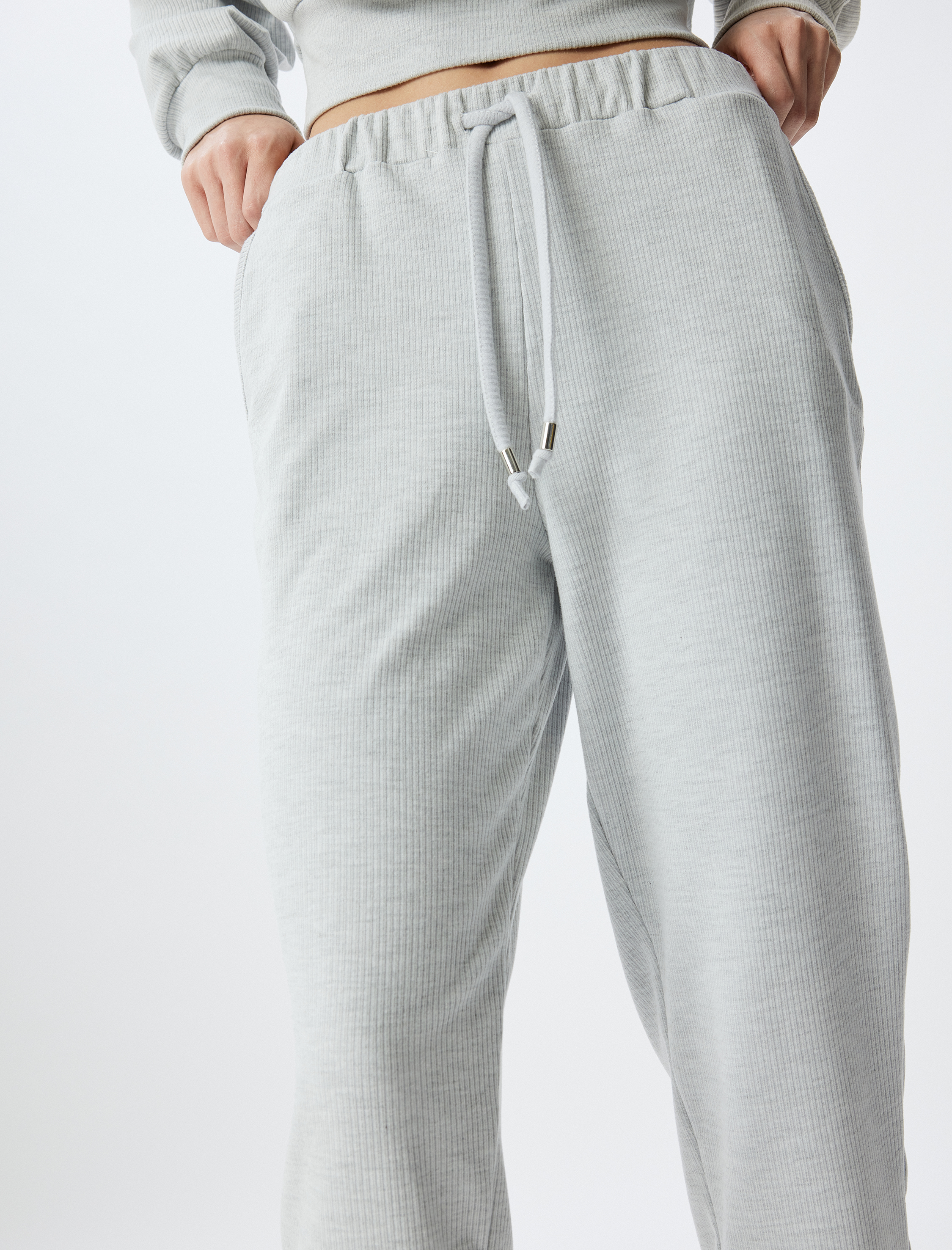 Örme Jogger Pijama Altı Cepli Beli Bağlamalı