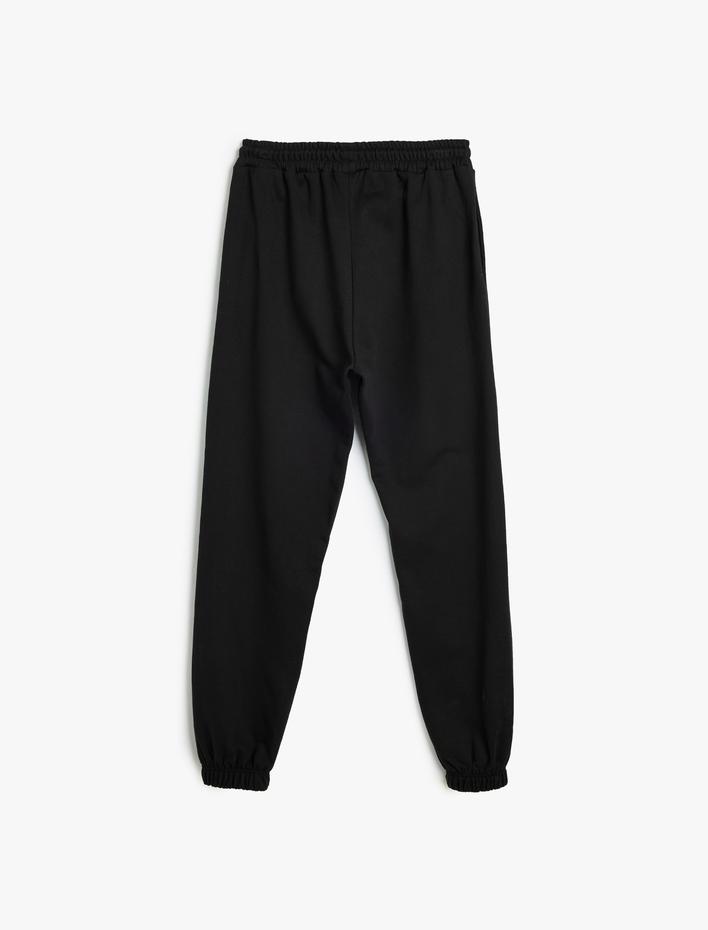  Cepli Beli Bağlamalı Üç İplik Jogger Eşofman Altı