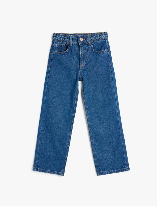 Kot Pantolon Düz Paça Cepli Pamuklu- Straight Jean_0