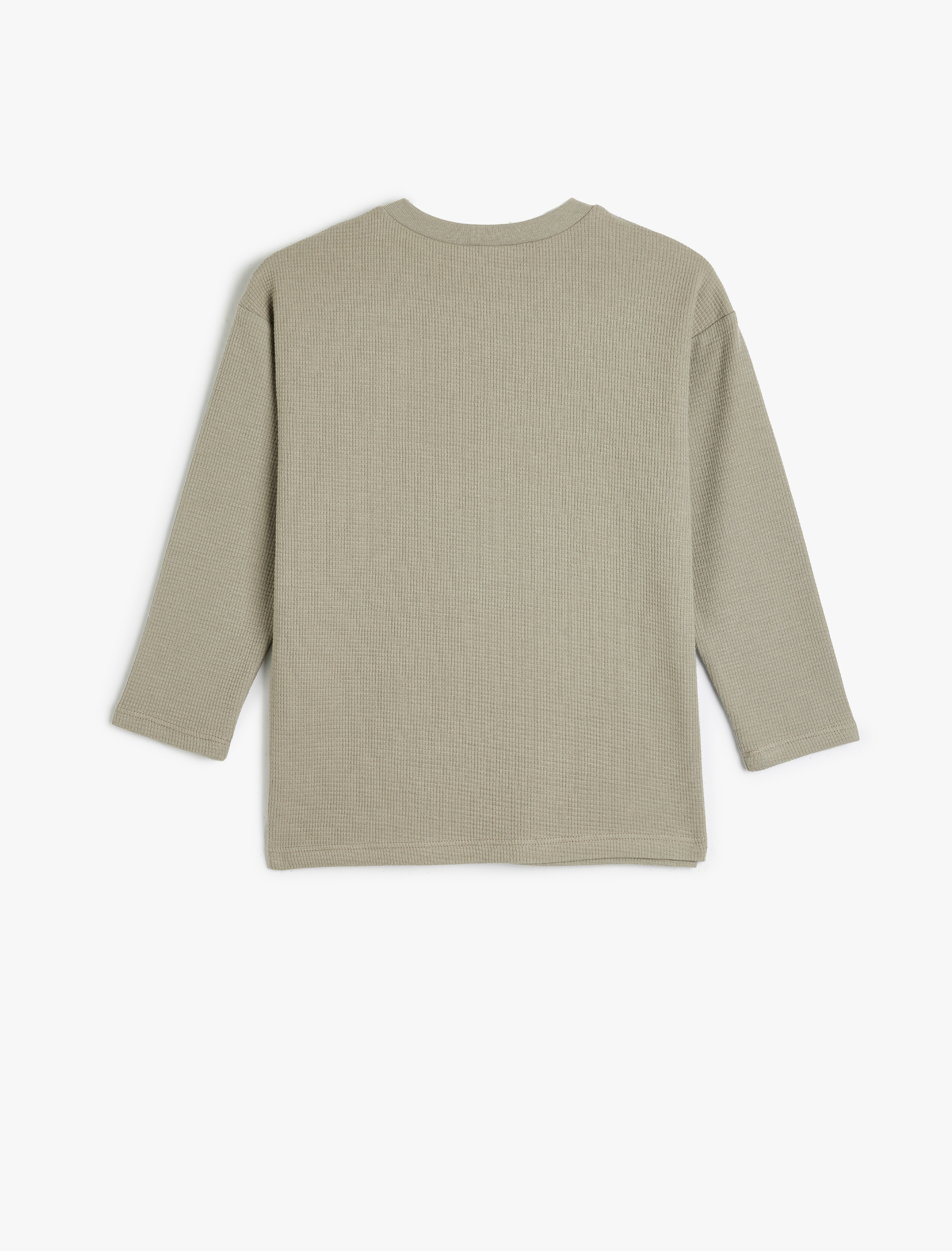  Erkek Çocuk Pamuklu Uzun Kollu Ribanalı Oversize Basic Tişört