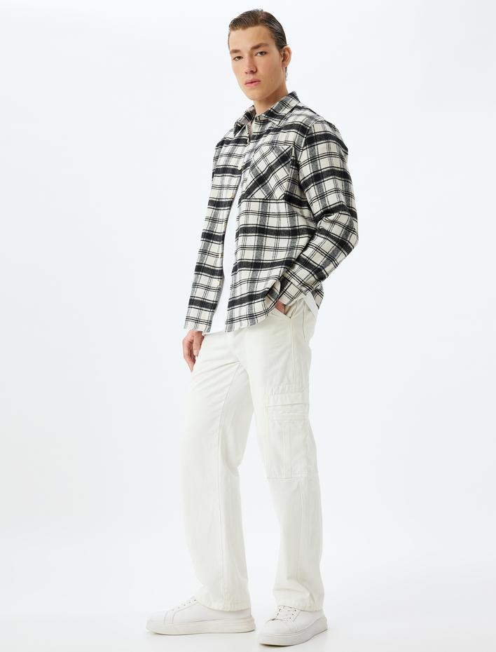  Oduncu Gömleği Uzun Kollu Cep Detaylı Pamuk Karışımlı Regular Fit