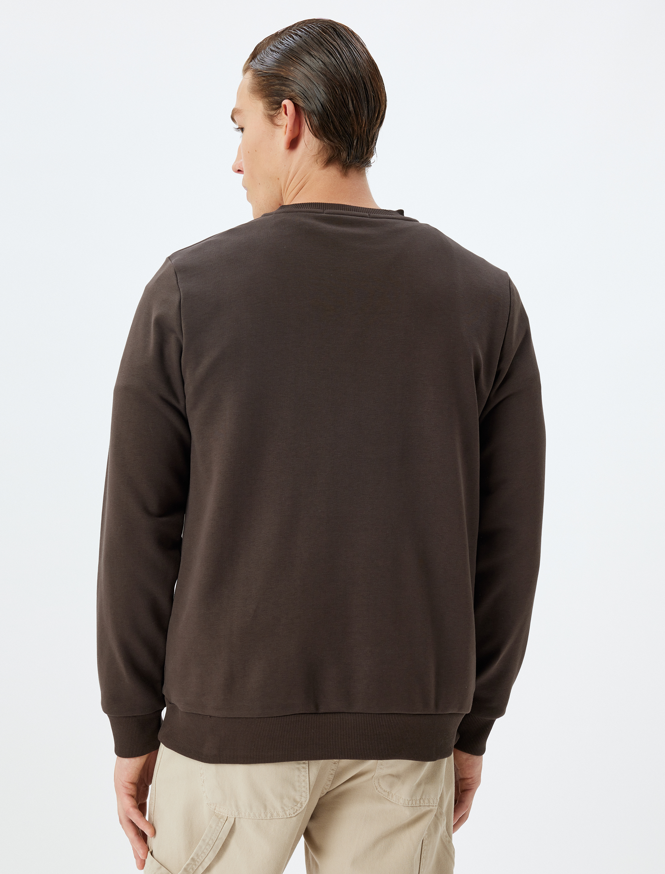   Basic Sweatshirt Bisiklet Yaka Pamuklu