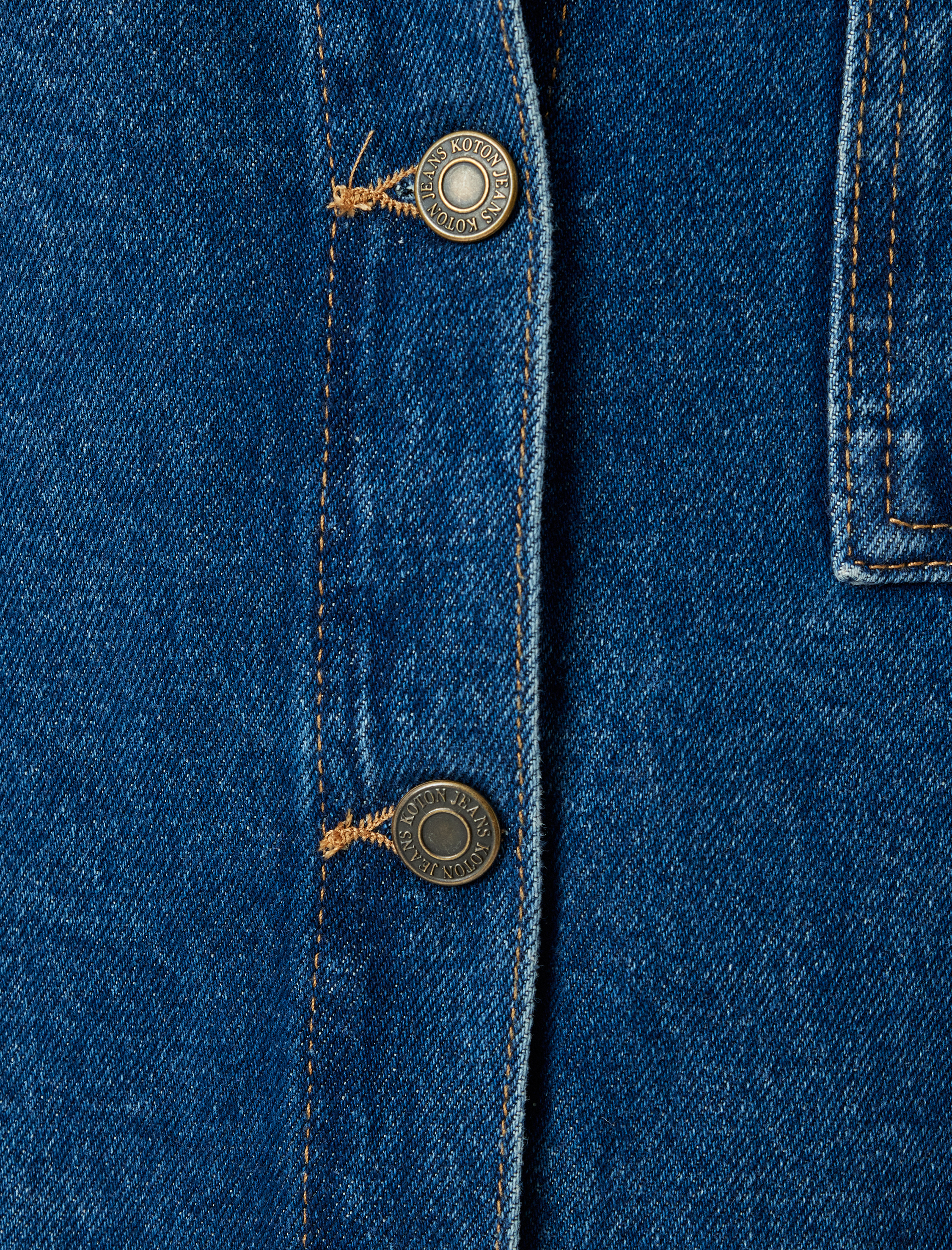   Oversize Kot Ceket Suni Deri Yaka Cep Detaylı Düğmeli