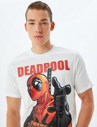 Deadpool Tişört Lisanslı Bisiklet Yaka Kısa Kollu Pamuklu