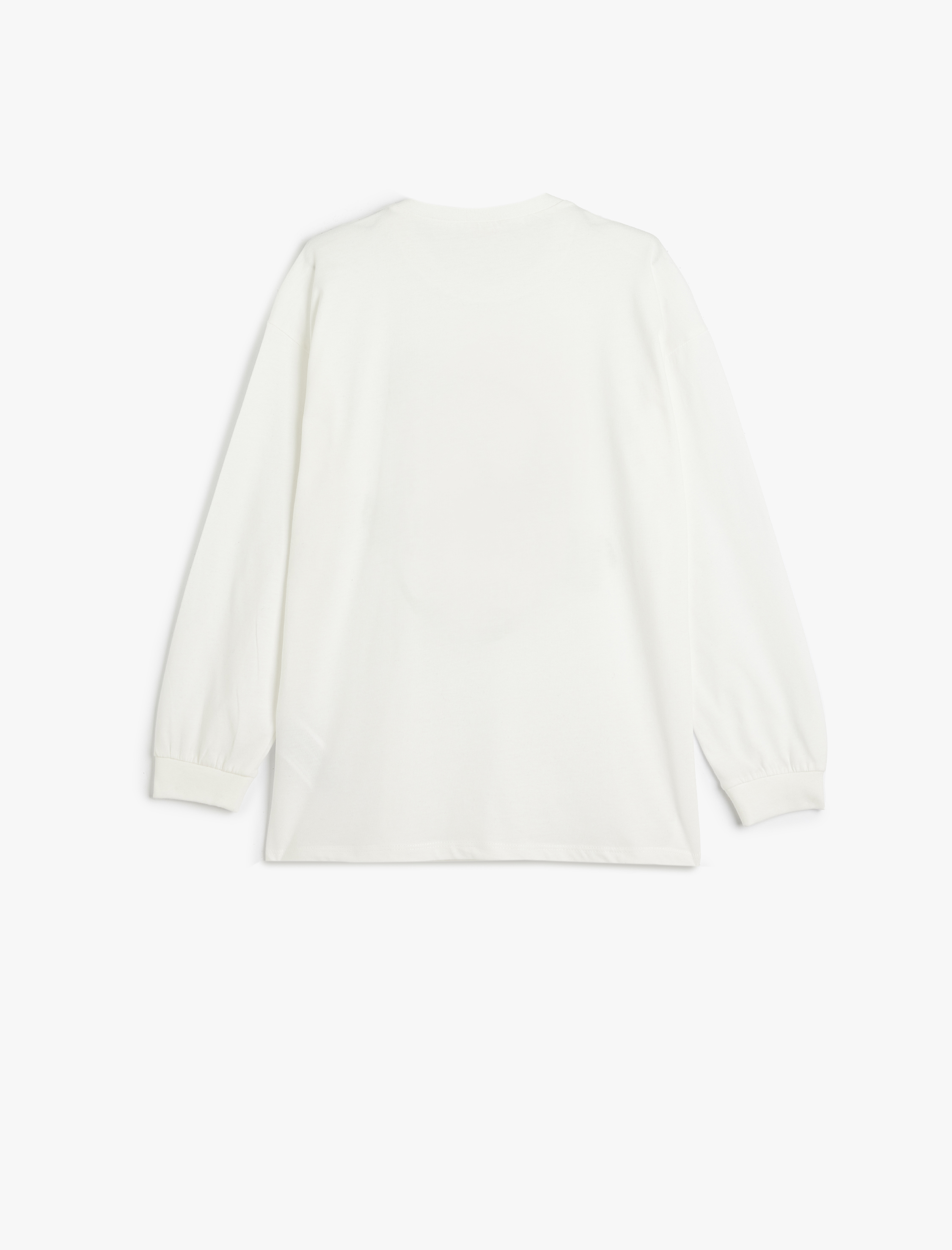  Erkek Çocuk Geyik Baskılı Uzun Kollu Bisiklet Yaka Pamuklu Oversize Tişört