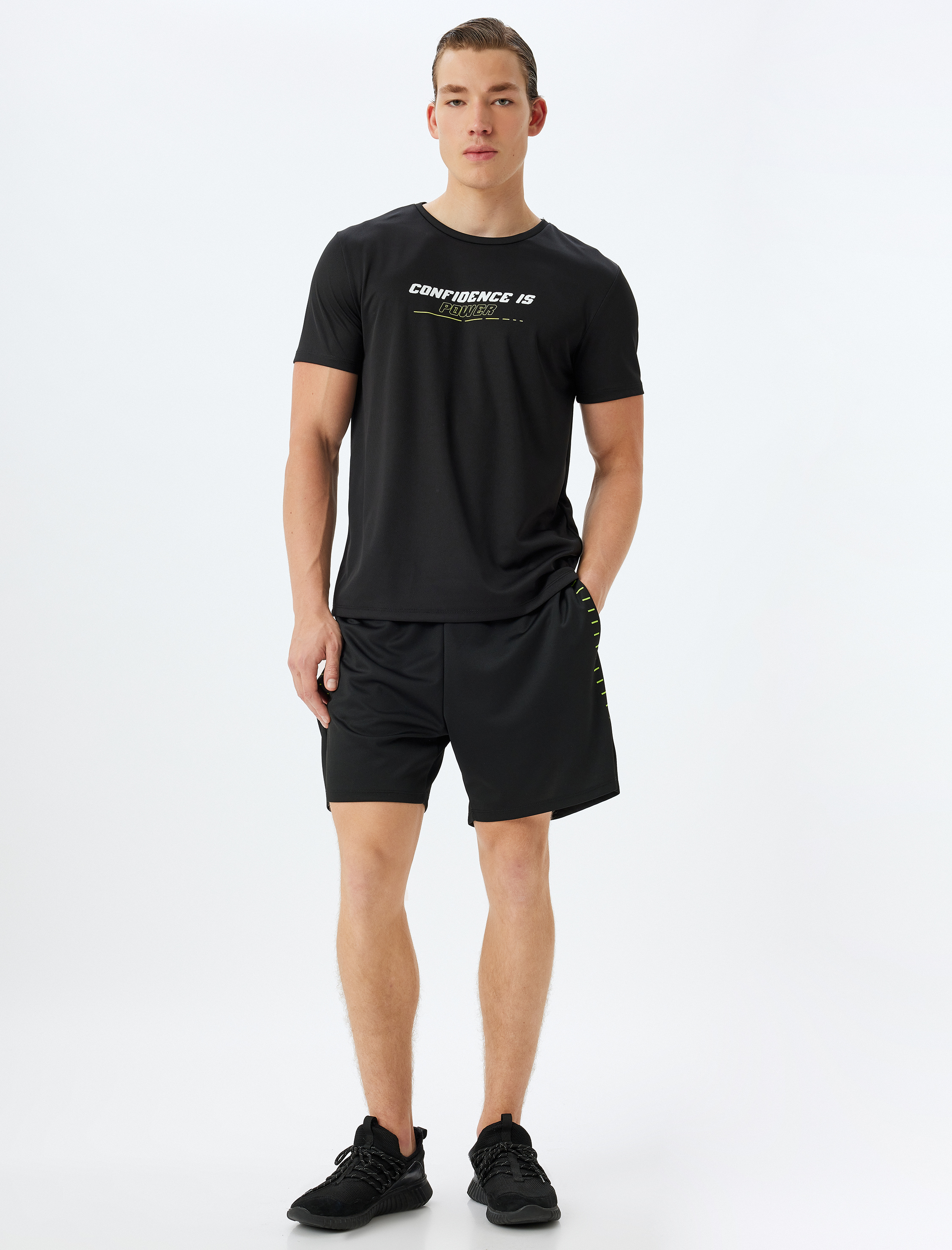   Slogan Baskılı Bisiklet Yaka Kısa Kollu Spor Tişört