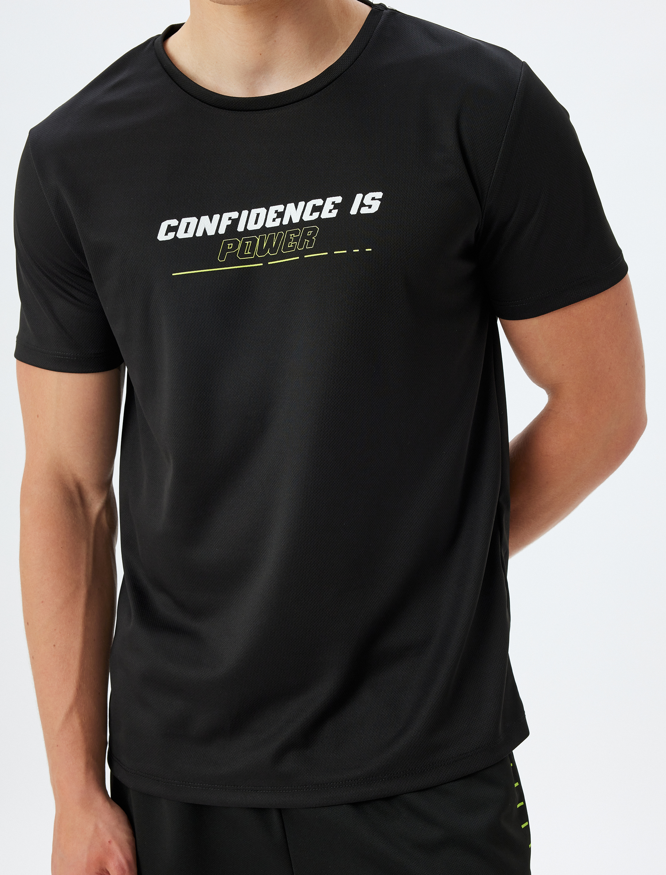   Slogan Baskılı Bisiklet Yaka Kısa Kollu Spor Tişört