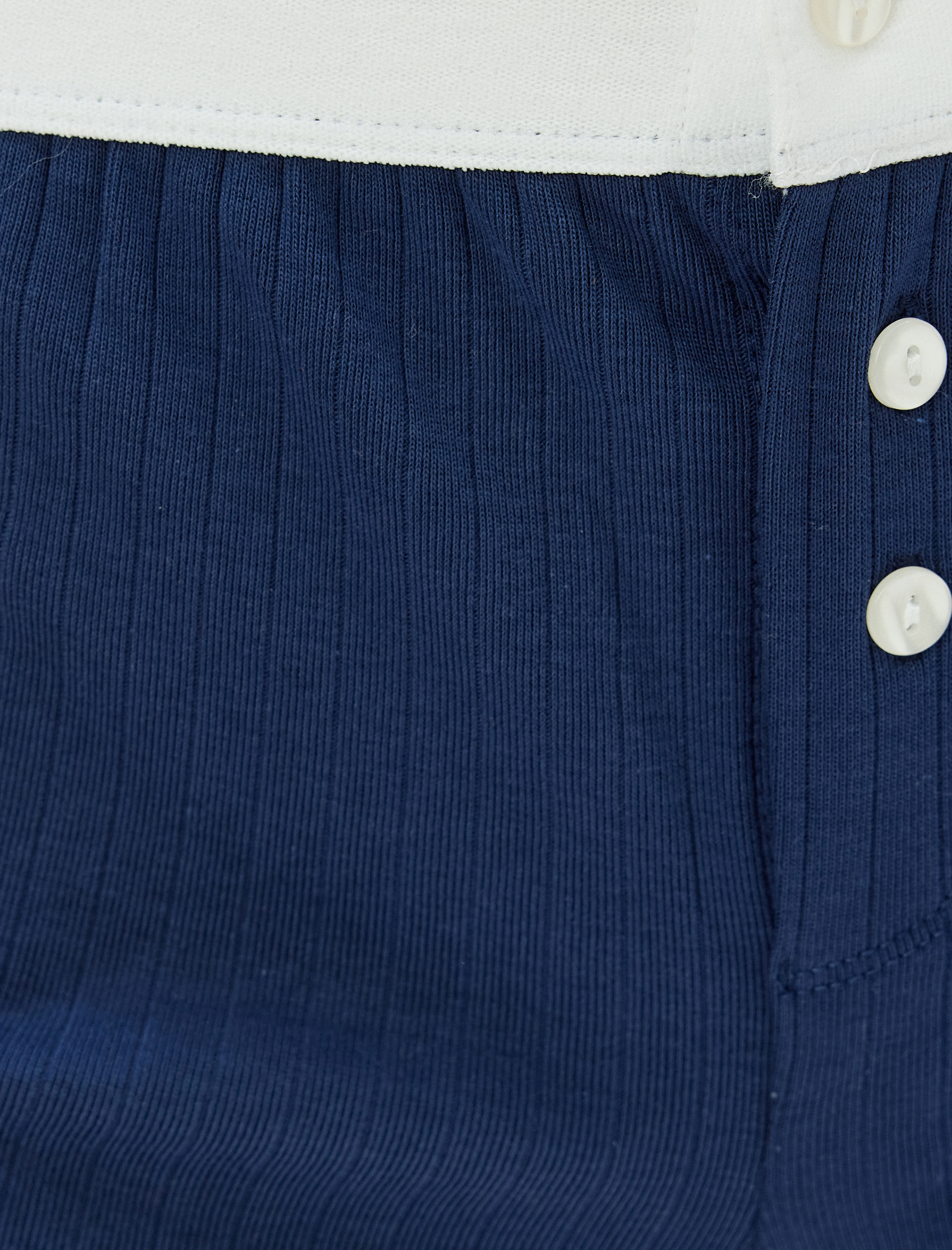   Boxer Pijama Altı Renk Kontrastlı Düğmeli Pamuklu