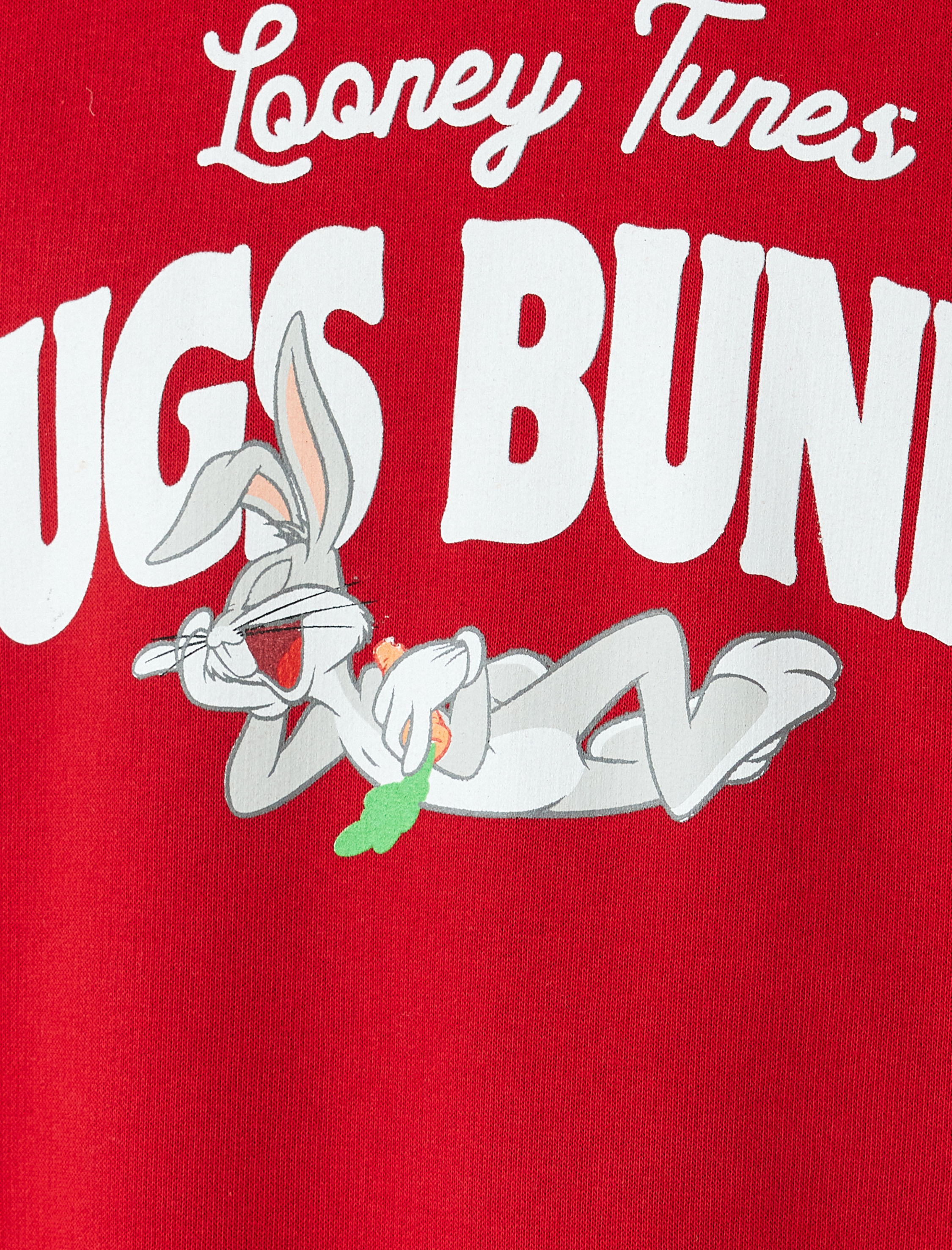 Bugs Bunny Oversize Sweatshirt Arkası Baskılı Şardonlu Lisanslı