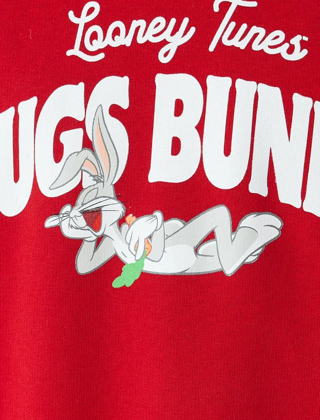 Bugs Bunny Oversize Sweatshirt Arkası Baskılı Şardonlu Lisanslı_5