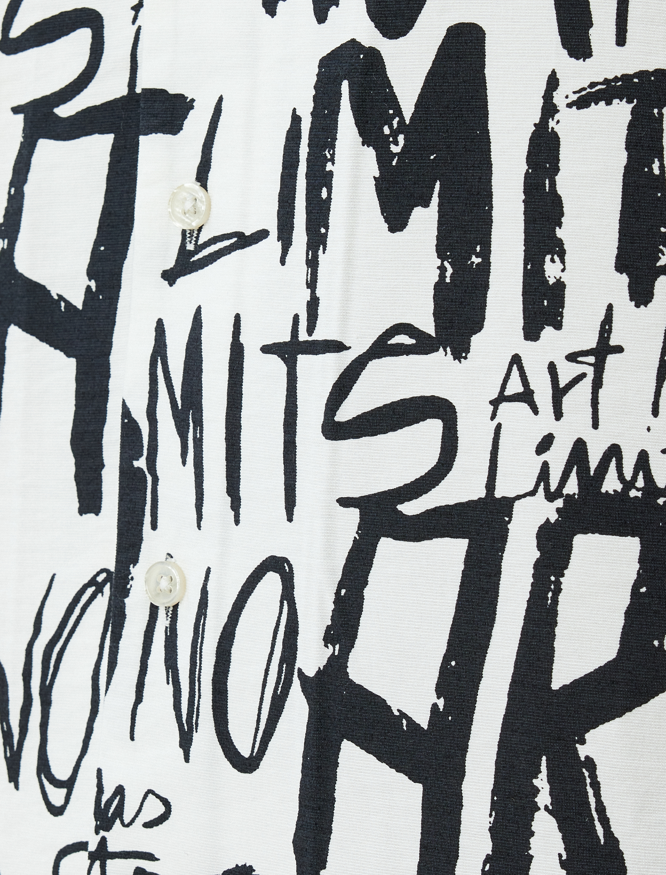   Slogan Baskılı Gömlek Kısa Kollu Viskon Regular Fit