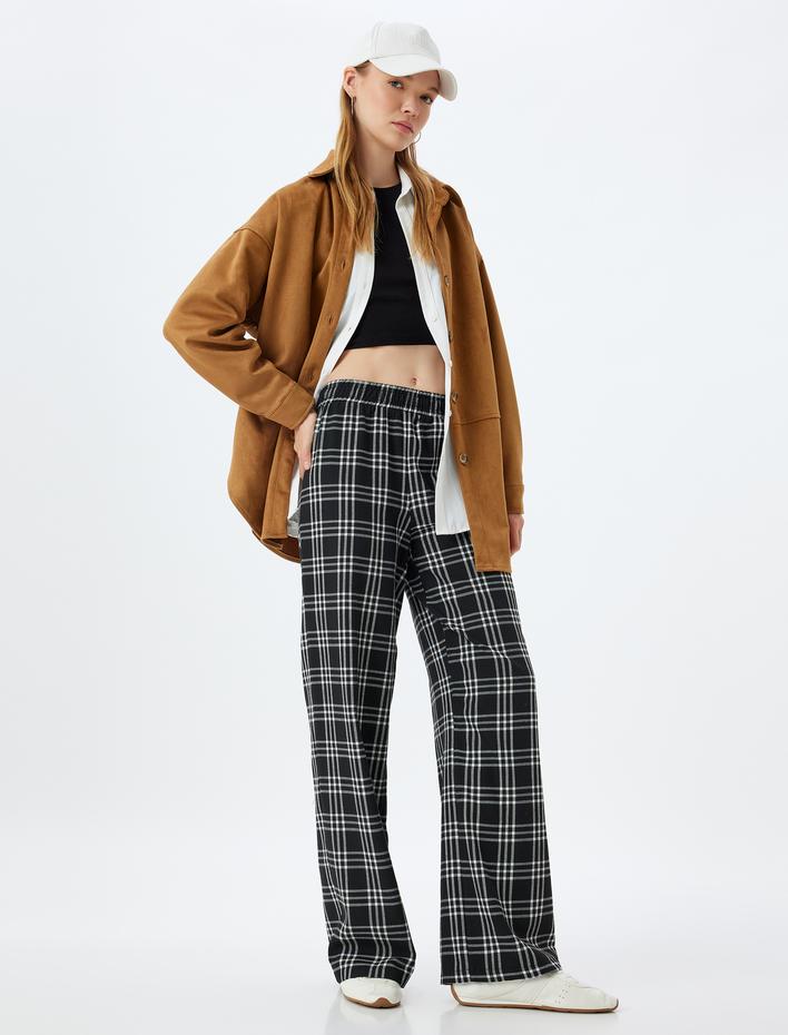  Pijama Pantolon Bol Paça Beli Lastikli Bol Kalıp