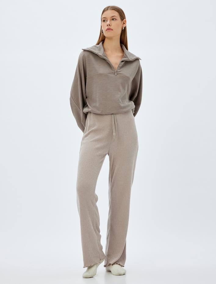  Örme Pijama Altı Dokulu Rahat Kalıp