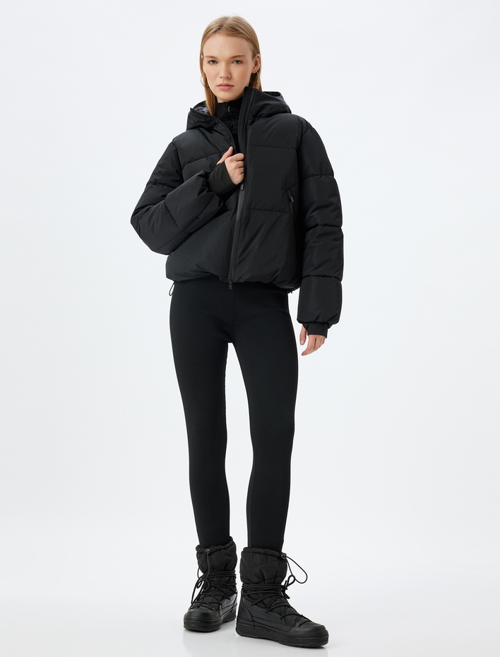  Şişme Mont Kapüşonlu Fermuarlı Cep Detaylı Su Geçirmez