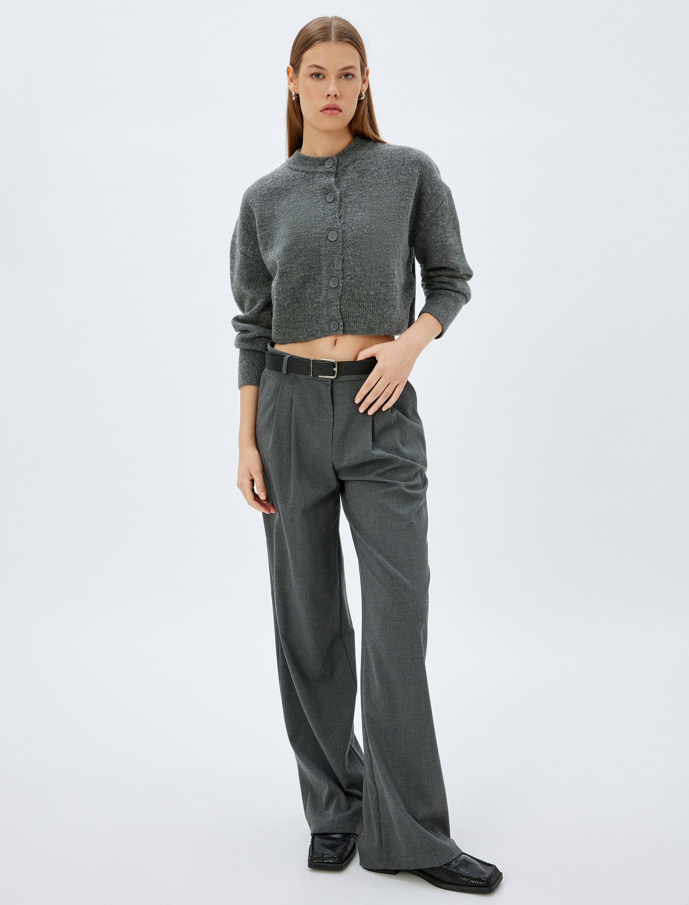   Triko Hırka Düğmeli Yuvarlak Yaka uzun Kollu Yumuşak Dokulu