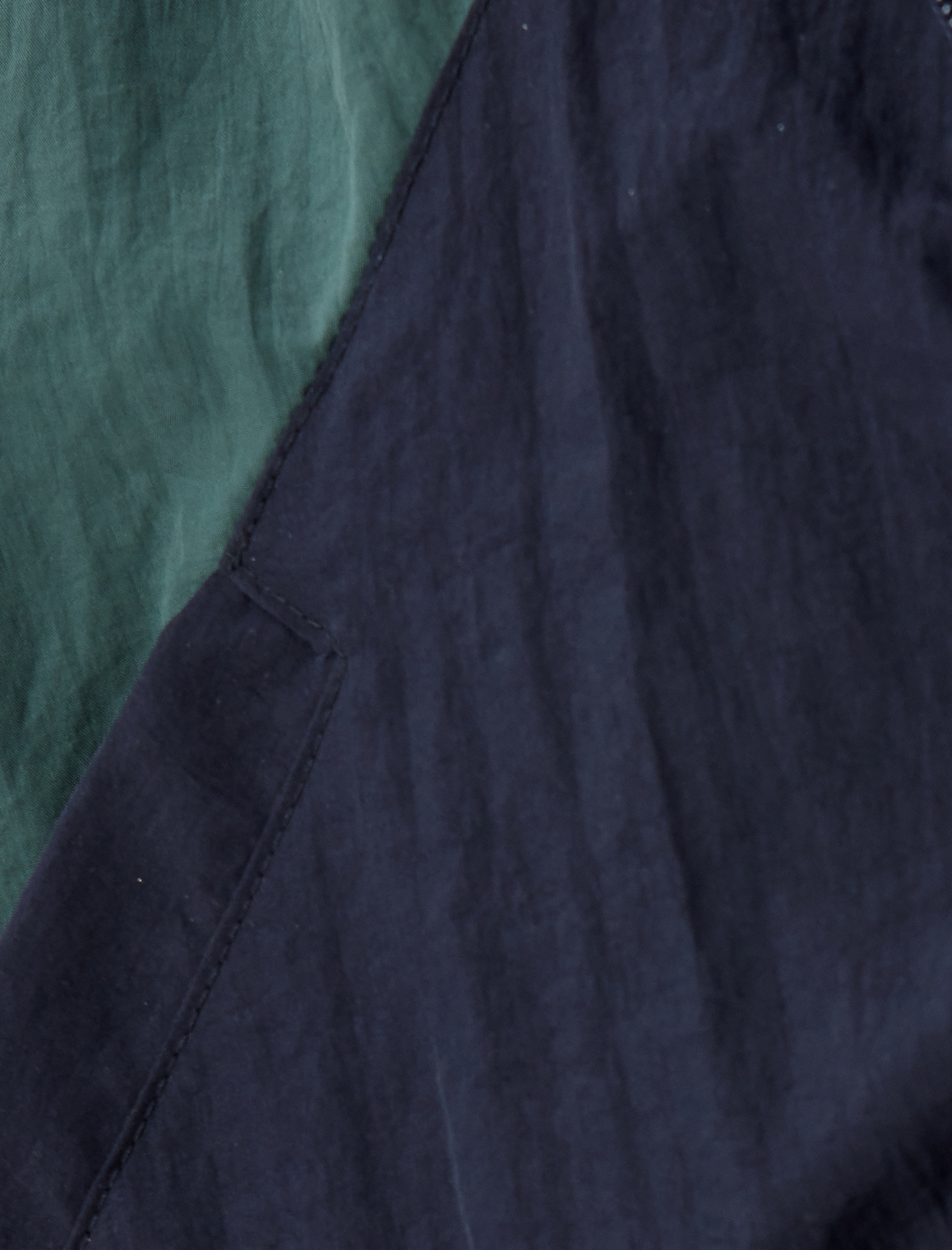   Spor Paraşüt Ceket Fermuarlı Dik Yaka Renk Bloklu Cep Detaylı