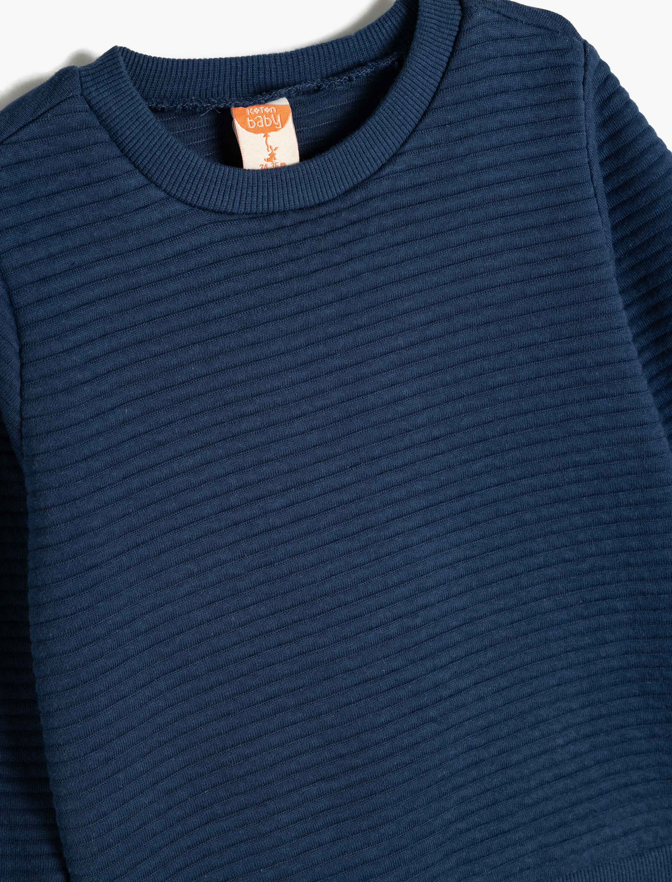  Erkek Bebek Pamuklu Bisiklet Yaka Uzun Kollu Basic Sweatshirt