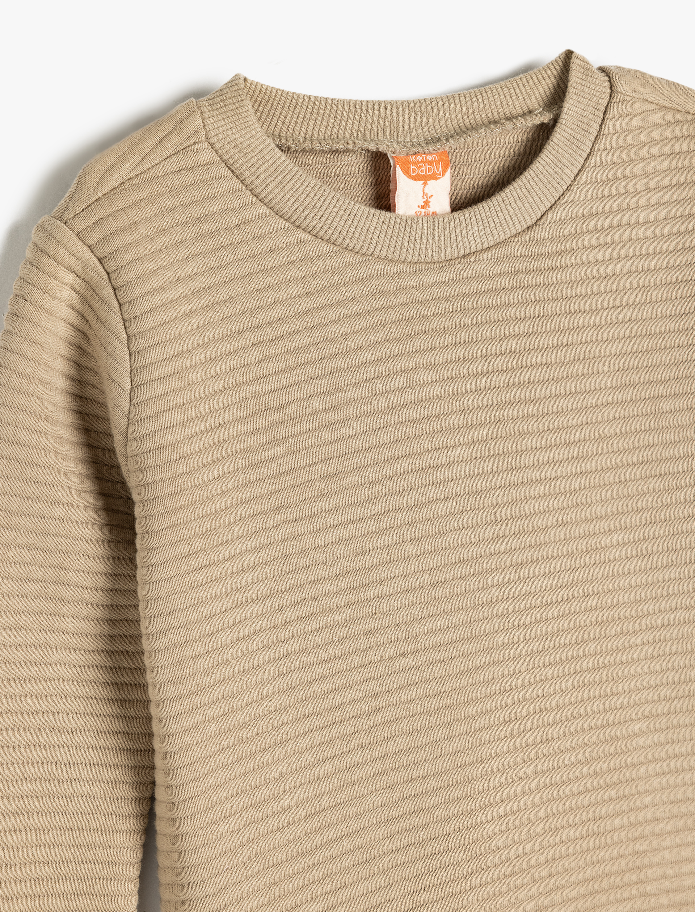  Erkek Bebek Pamuklu Bisiklet Yaka Uzun Kollu Basic Sweatshirt