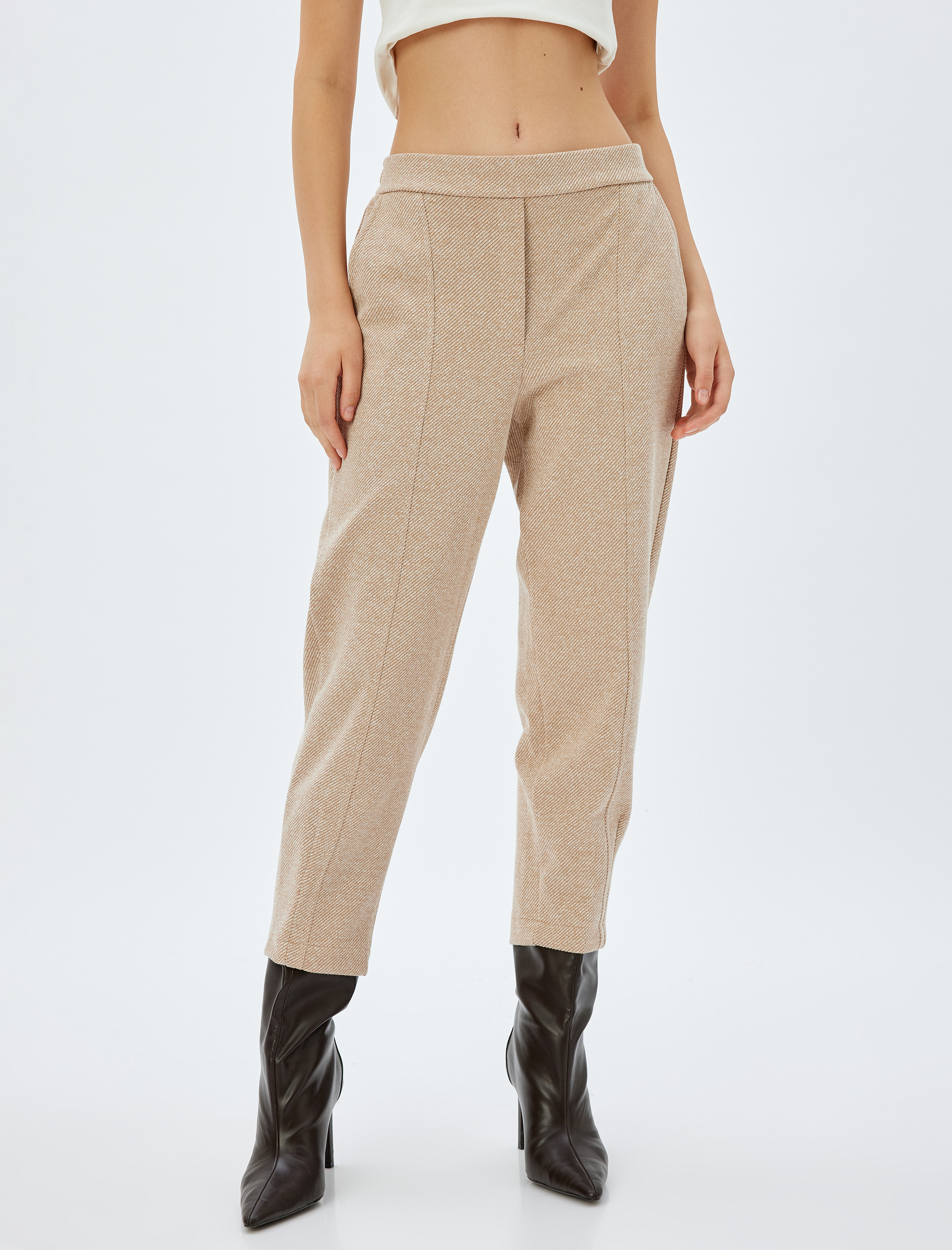   Pantolon Nervür Detaylı Cepli  Kısa Paça